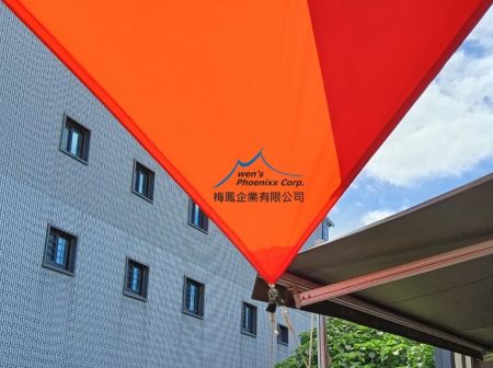 Custom PVC Sail Shade for Courtyard Dining